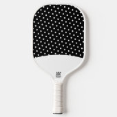Leuke witte betegelde Stippen op zwarte gebogen ac Pickleball Paddle (Achterkant)