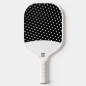 Leuke witte betegelde Stippen op zwarte gebogen ac Pickleball Paddle (Voorkant)