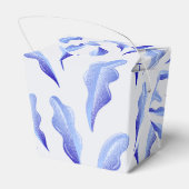 Leuke witte blauwe eenvoudige bladeren bloemen bedankdoosjes (Achterkant)