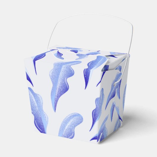 Leuke witte blauwe eenvoudige bladeren bloemen bedankdoosjes (Voorkant Zijde)