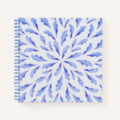 Leuke witte blauwe eenvoudige bladeren bloemen notitieboek (Voorkant)