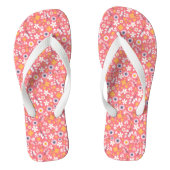 Leuke witte bloemen roze teenslippers (Voetbed)