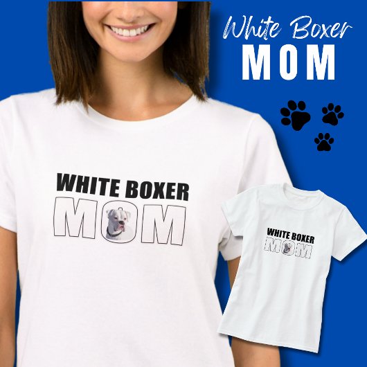 Leuke witte bokser hond mam t-shirt