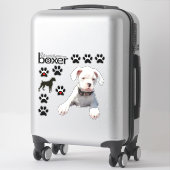 Leuke witte bokser hondenauto Stickers (Koffer)
