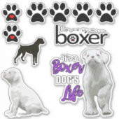 Leuke witte bokser hondenpuppy Stickers (Voorkant)