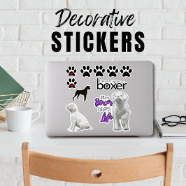 Leuke witte bokser hondenpuppy Stickers