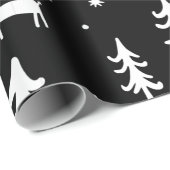 Leuke witte bomen illustraties Kerst Patroon Cadeaupapier (Rol Hoek)