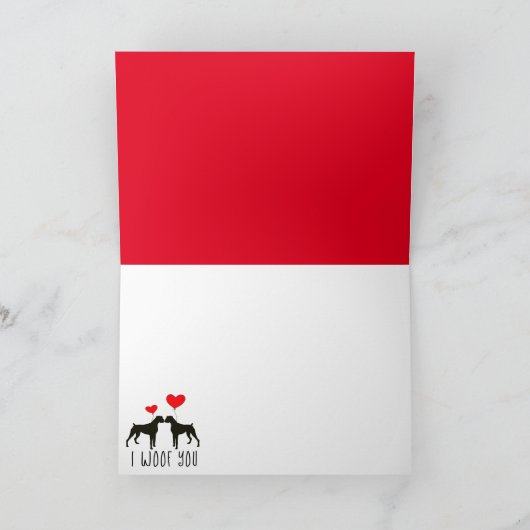 Leuke Witte Boxer Hond Valentijn Bedankkaart (Binnen)
