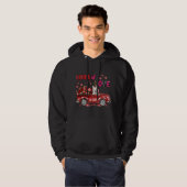 Leuke witte Duitse herder hond rijden rode vrachtw Hoodie (Voorkant volledig)