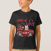 Leuke witte Duitse herder hond rijden rode vrachtw T-shirt (Voorkant)