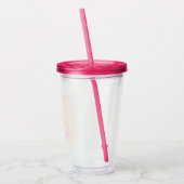 Leuke witte eenhoorn roze acryl drinkbeker (Links)