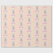 Leuke witte eenhoorn roze cadeaupapier (Vlak)