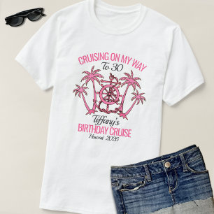 Leuke witte en roze 30e verjaardagscruise 2026 t-shirt