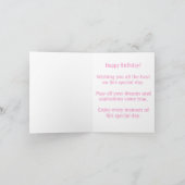 Leuke Witte en Roze Baby Vogel Verjaardag Feestdagen Kaart (Binnen)