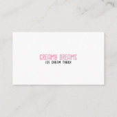 Leuke witte en roze speelse ijswagen visitekaartje (Achterkant)