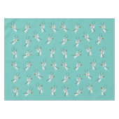 Leuke witte geesten aqua top hoeden zwart rieten s tafelkleed (Voorkant (Horizontaal))