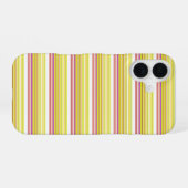 Leuke witte gele strepen iPhone 16 hoesje (Achterkant horizontaal)