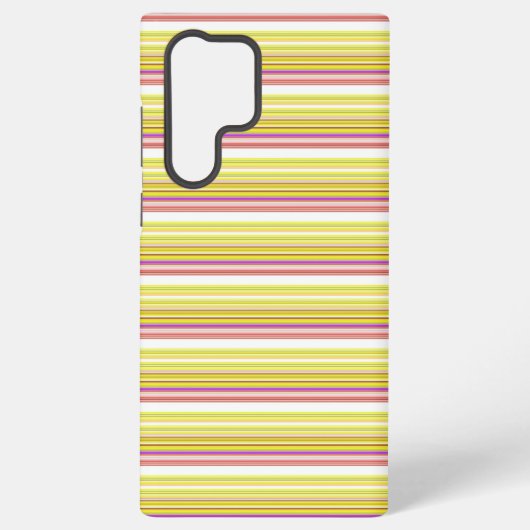 Leuke witte gele strepen samsung galaxy hoesje (Achterkant)