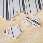 Leuke witte grijze strepen legpuzzel (Zijkant)