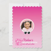 Leuke witte hart zonnebril roze verjaardag foto kaart (Achterkant)