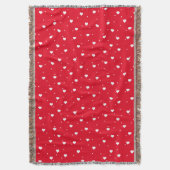 Leuke witte harten op rood naadloos patroon deken (Voorkant Verticaal)