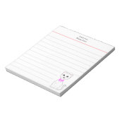 Leuke witte kat gevoerd notitieblok (Linkerzijde)
