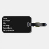 Leuke witte kat met garen bal bagagelabel (Achterkant horizontaal)