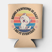 Leuke witte Kawaii kat Blikjeskoeler (Voorkant)