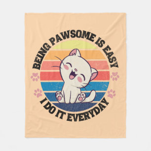 Leuke witte Kawaii kat Fleece Deken