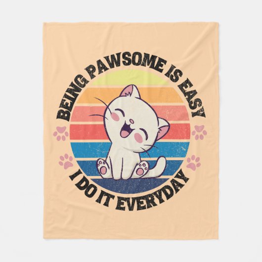 Leuke witte Kawaii kat Fleece Deken (Voorkant)