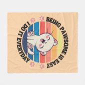 Leuke witte Kawaii kat Fleece Deken (Voorkant (Horizontaal))
