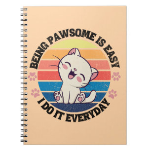 Leuke witte Kawaii kat Notitieboek