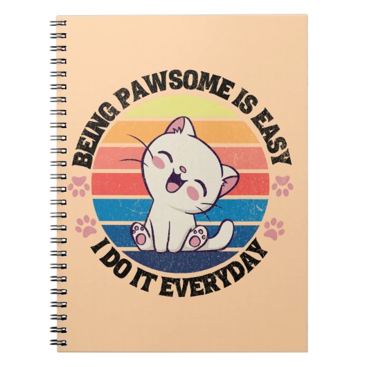 Leuke witte Kawaii kat Notitieboek (Voorkant)