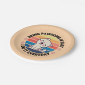 Leuke witte Kawaii kat Papieren Bordje (Gekanteld)