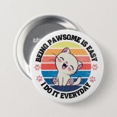 Leuke witte Kawaii kat Ronde Button 7,6 Cm (Voorkant /achterkant)