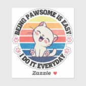 Leuke witte Kawaii kat Sticker (Vel)