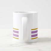 Leuke witte lavendel bottom edge racing strepen grote koffiekop (Achterkant)