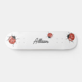 Leuke witte lieveheersbeestje persoonlijk skateboard (Horizontaal)