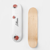 Leuke witte lieveheersbeestje persoonlijk skateboard (Voorkant)
