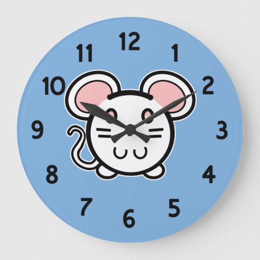 Leuke Witte Mousie Grote Klok (Voorkant)