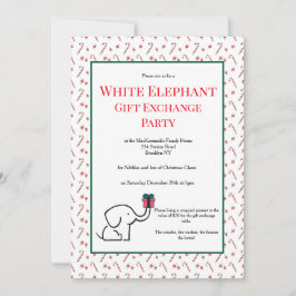 Leuke Witte Olifant Cadeau Uitwisseling Feestelijk Kaart