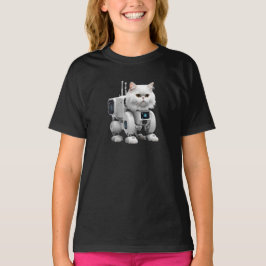 Leuke witte Perzische robot kids T-shirt