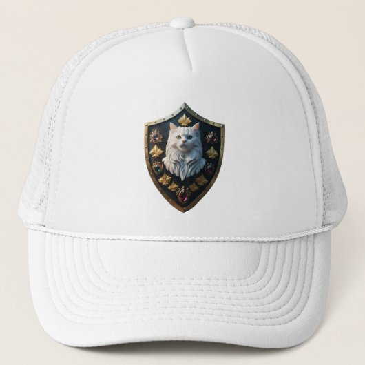 Leuke Witte Perzische Schild Baseballpet Trucker Pet (Voorkant)