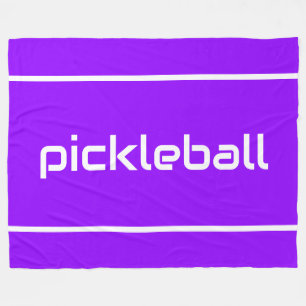 Leuke witte PICKLEBALL-tekststrepen op helder paar Fleece Deken