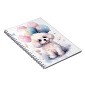 Leuke witte poedel Waterverf Dier Schattig Dog Notitieboek (Rechterzijde)