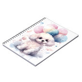 Leuke witte poedel Waterverf Dier Schattig Dog Notitieboek (Linkerzijde)