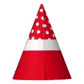 Leuke witte polka stippen bijpassend rode kleur bl feesthoedjes (Achterkant)