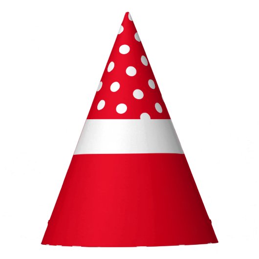 Leuke witte polka stippen bijpassend rode kleur bl feesthoedjes (Voorkant)