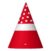 Leuke witte polka stippen bijpassend rode kleur bl feesthoedjes (Links)