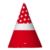 Leuke witte polka stippen bijpassend rode kleur bl feesthoedjes (Rechts)